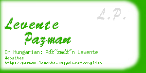 levente pazman business card